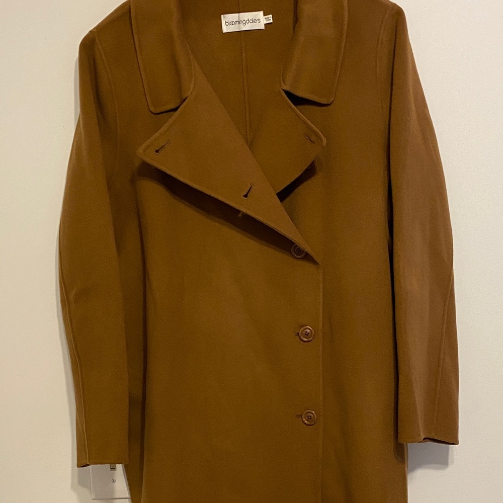 Bloomingdale's Dark Camel Trench Coat - Wool/Cashmere blend - size 20